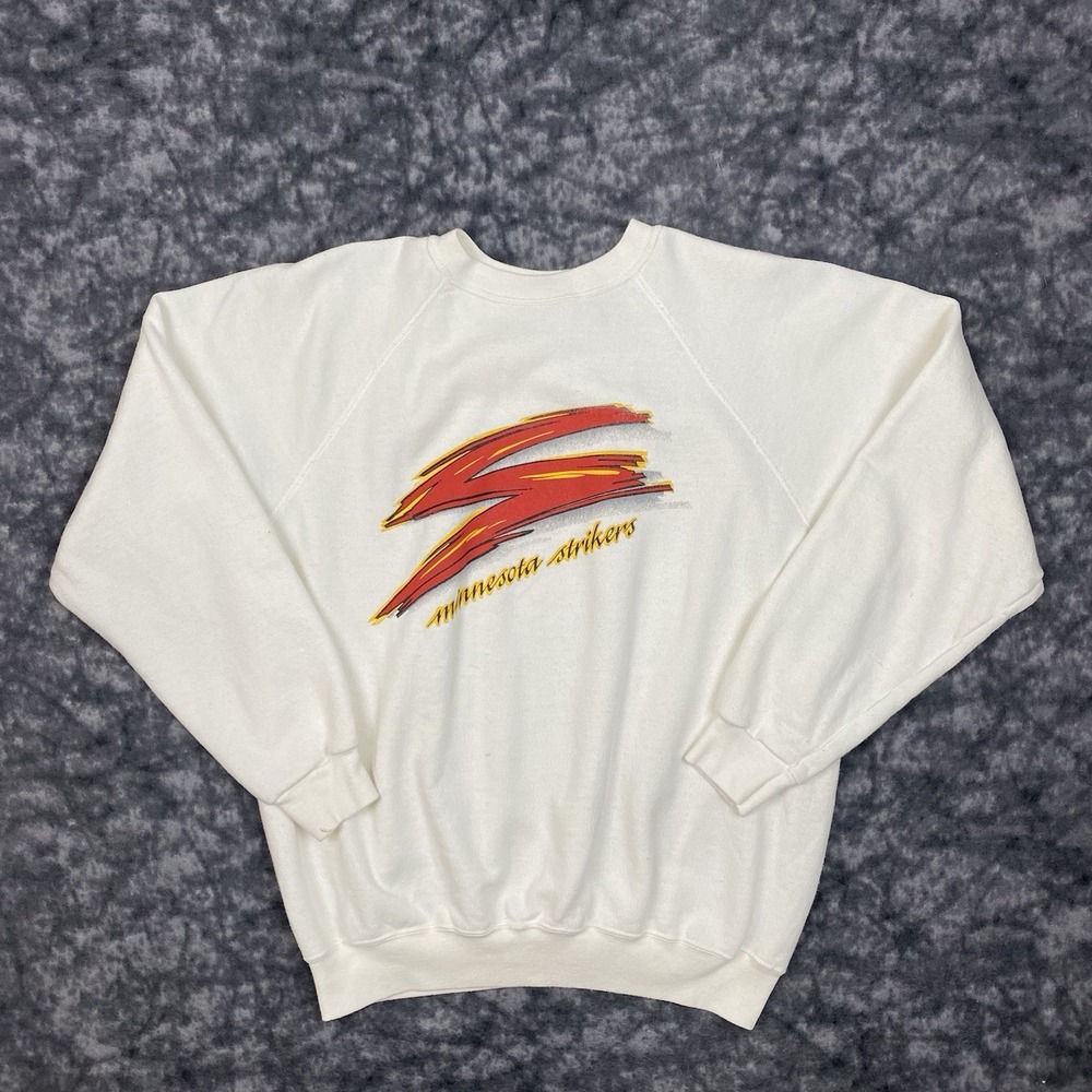 Minnesota Strikers Sweatshirt Mens XL White NASL Soccer USA Vintage Hanes